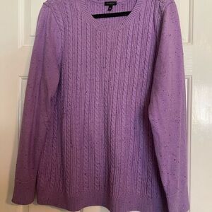Talbots Purple Heathered Cable Knit Sweater